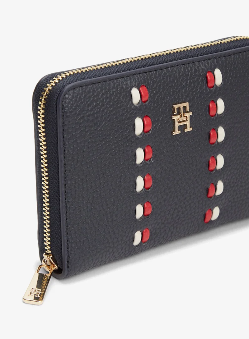 TOMMY HILFIGER  Hilfiger Icon TH Monogram Zip-Around Wallet for Women | Best Price UAE